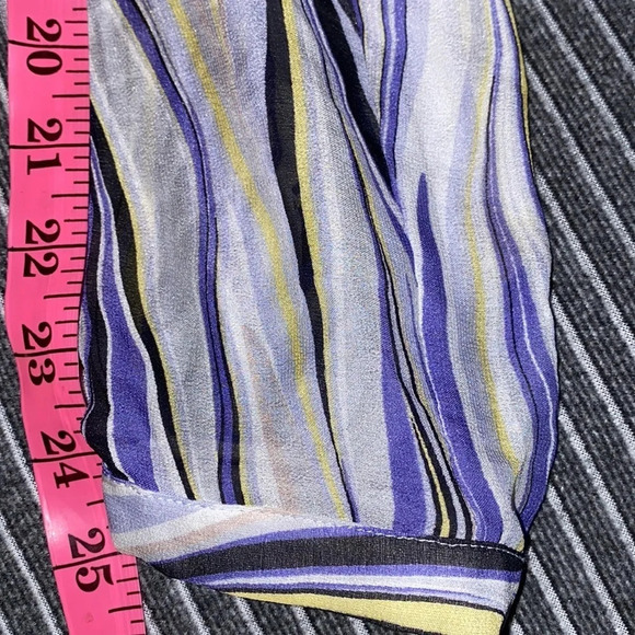 Lafayette 148 purple yellow pattern silk blouse 10 - Picture 11 of 11